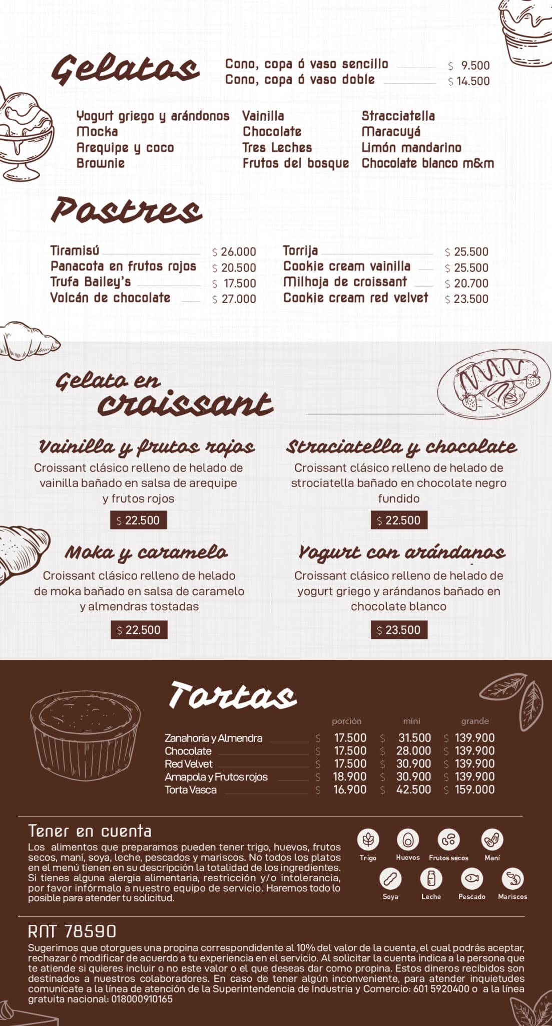 Carta Paz Restaurante Ibagué, Villavicencio, Neiva