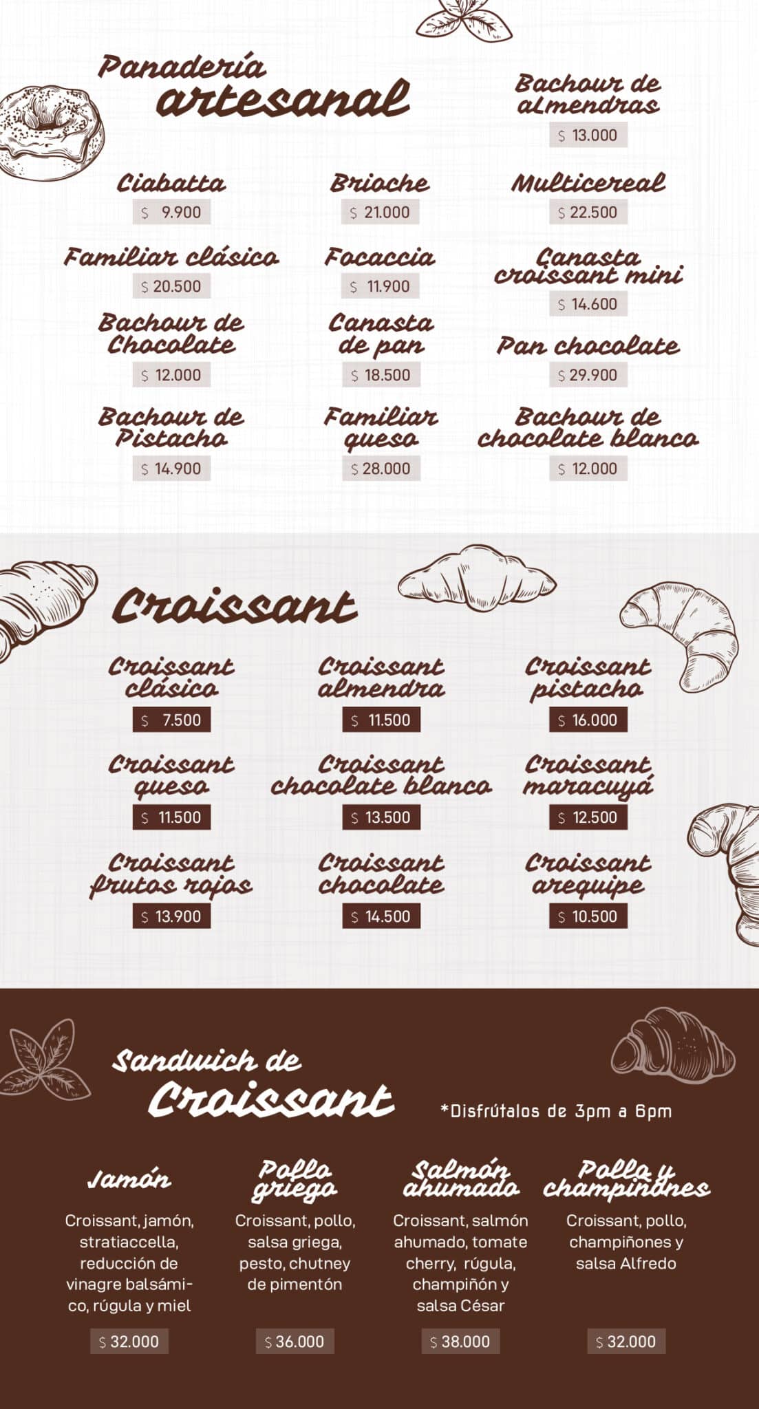 Carta Paz Restaurante Ibagué, Villavicencio, Neiva